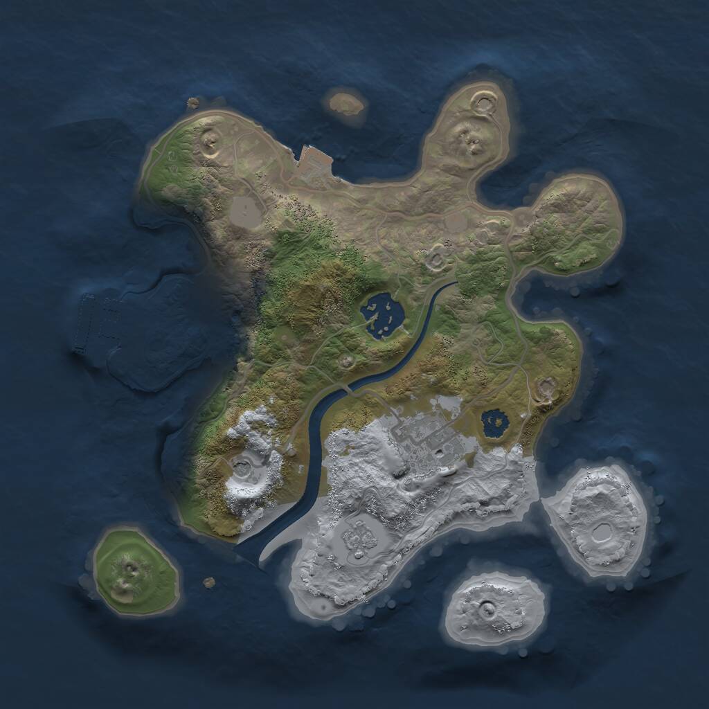 Rust Map: Procedural Map, Size: 2500, Seed: 97447878, 6 Monuments