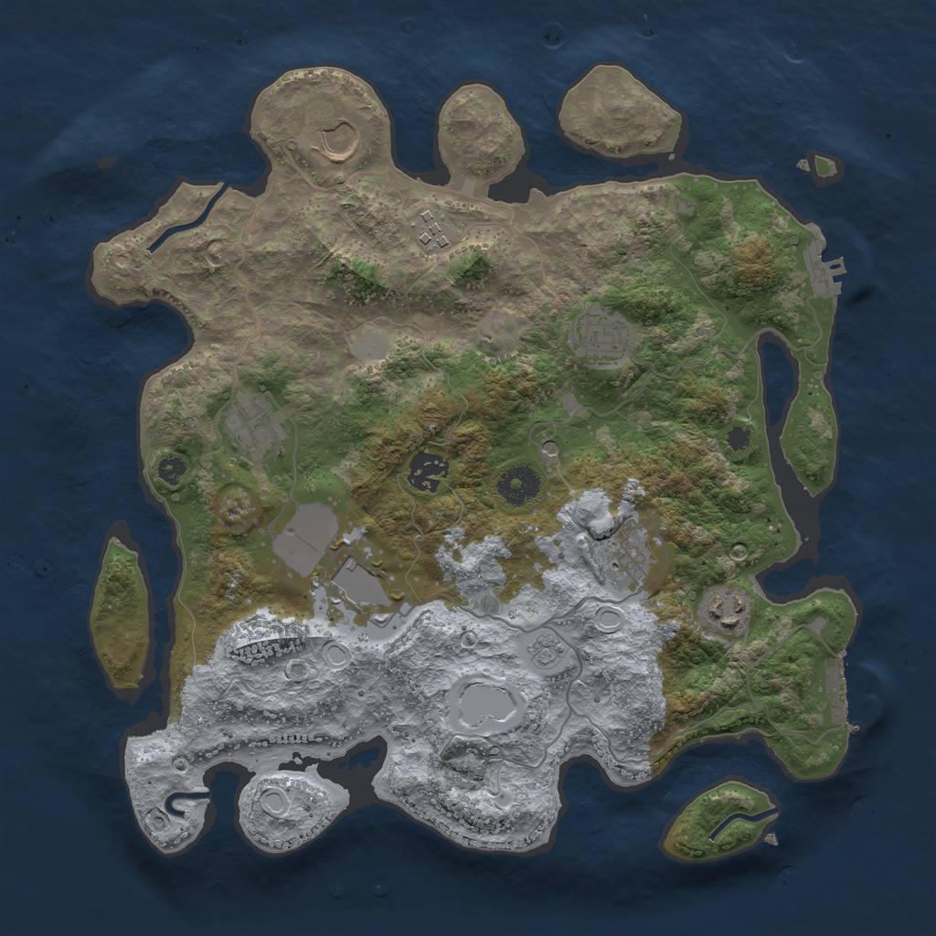 Rust Map: Procedural Map, Size: 3500, Seed: 4562, 15 Monuments