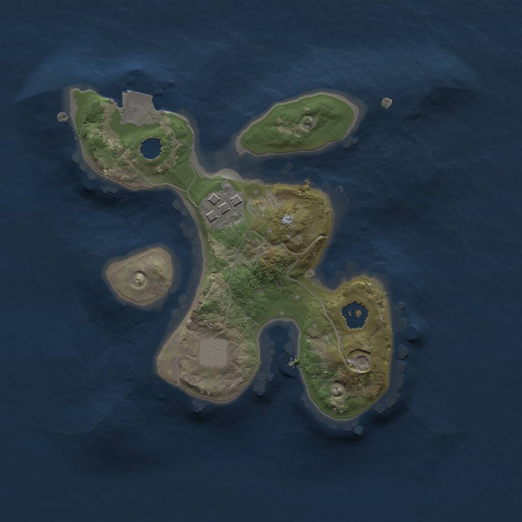 Rust Map: Procedural Map, Size: 2000, Seed: 1907185015, 2 Monuments