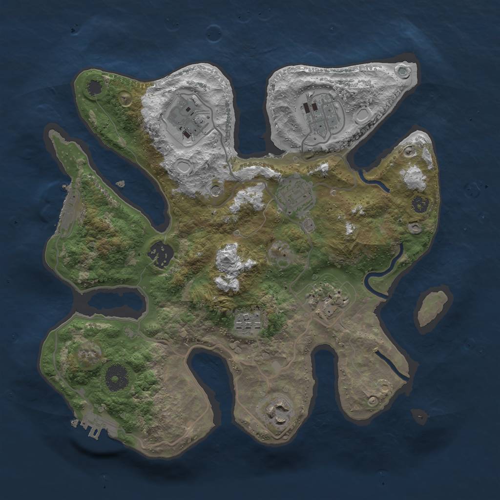 Rust Map: Procedural Map, Size: 3000, Seed: 806752770, 15 Monuments