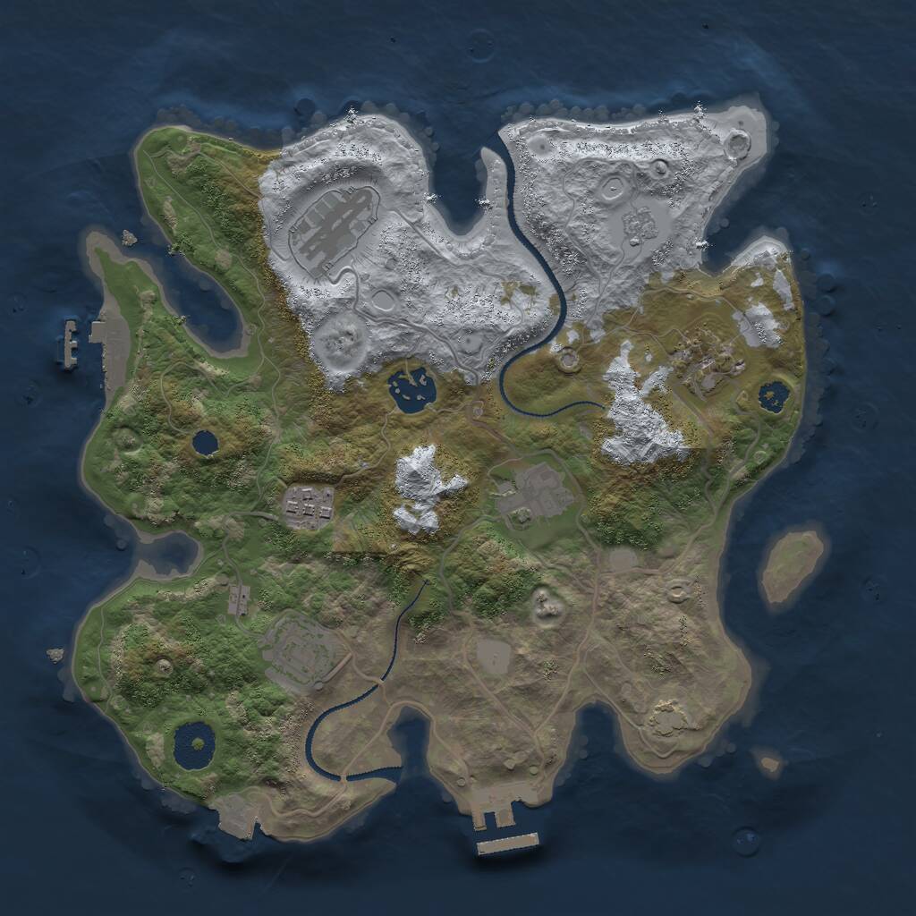 Rust Map: Procedural Map, Size: 3000, Seed: 806752770, 11 Monuments