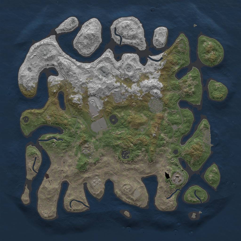 Rust Map: Procedural Map, Size: 4000, Seed: 757256096, 14 Monuments