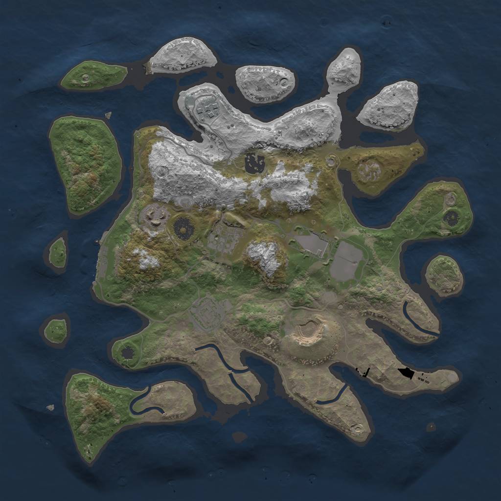 Rust Map: Procedural Map, Size: 3500, Seed: 1892997112, 10 Monuments