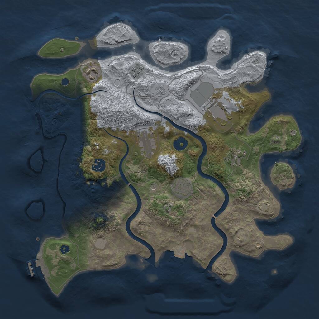 Rust Map: Procedural Map, Size: 3500, Seed: 1892997112, 12 Monuments