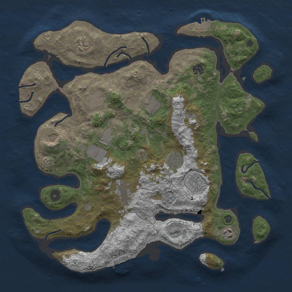 Rust Map: Procedural Map, Size: 4000, Seed: 1839287194, 16 Monuments