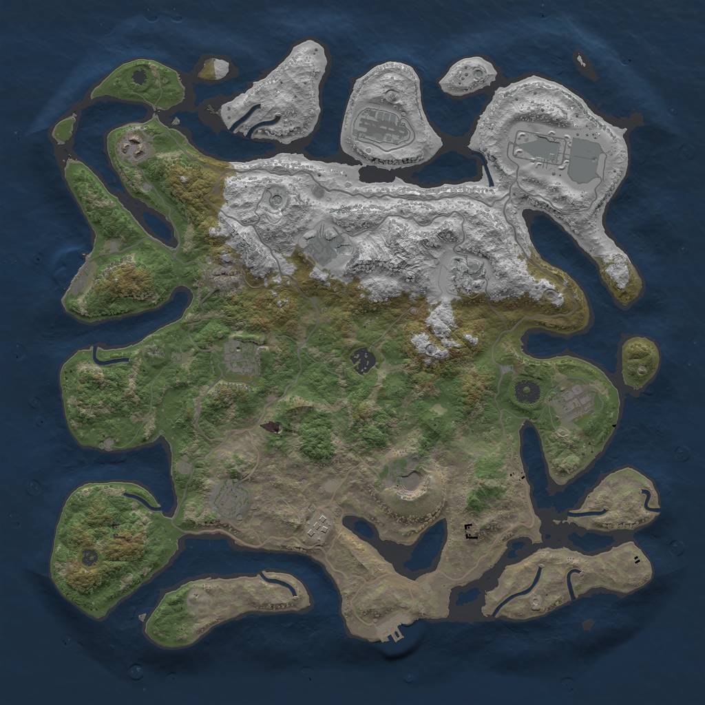 Rust Map: Procedural Map, Size: 4300, Seed: 1247419805, 16 Monuments