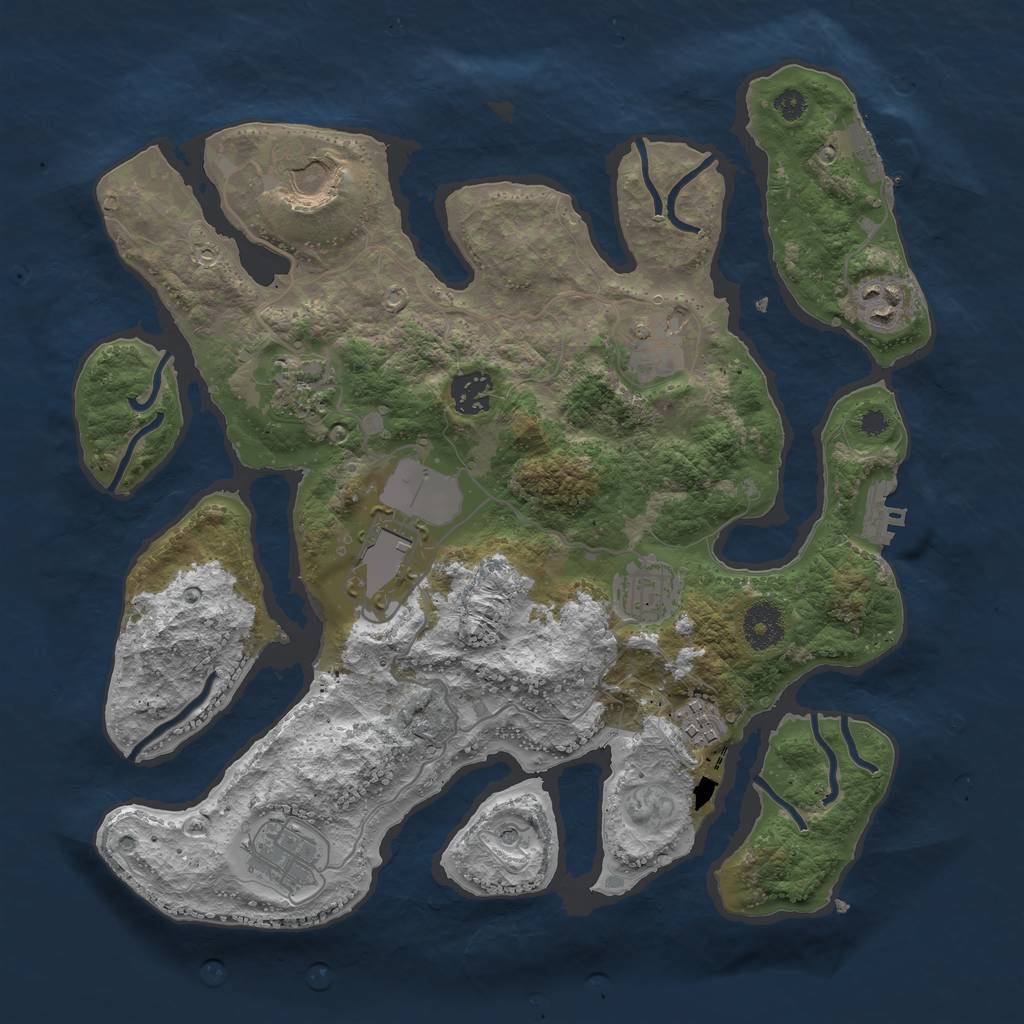 Rust Map: Procedural Map, Size: 3500, Seed: 93846, 14 Monuments