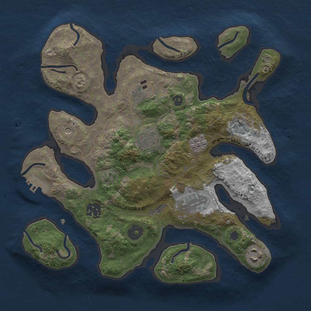 Rust Map: Procedural Map, Size: 3000, Seed: 65241, 10 Monuments