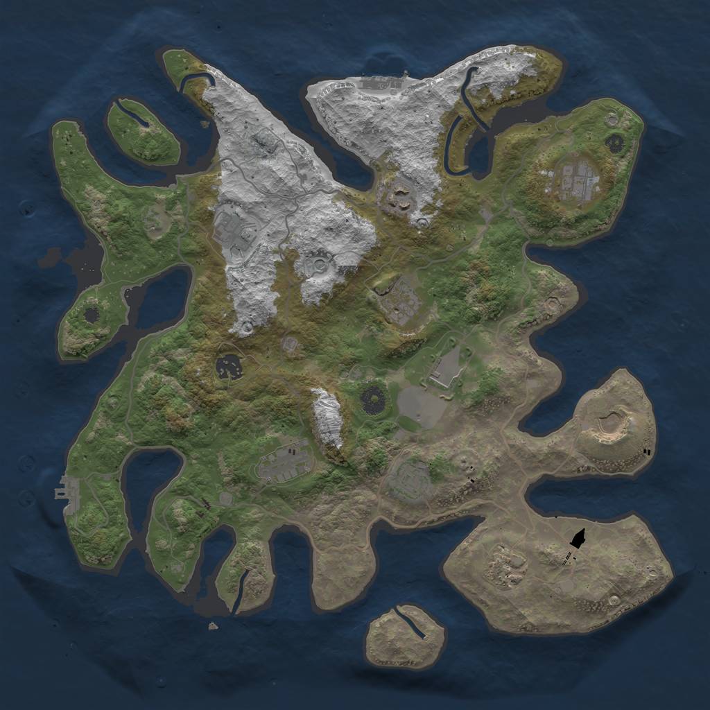 Rust Map: Procedural Map, Size: 4000, Seed: 885729344, 15 Monuments