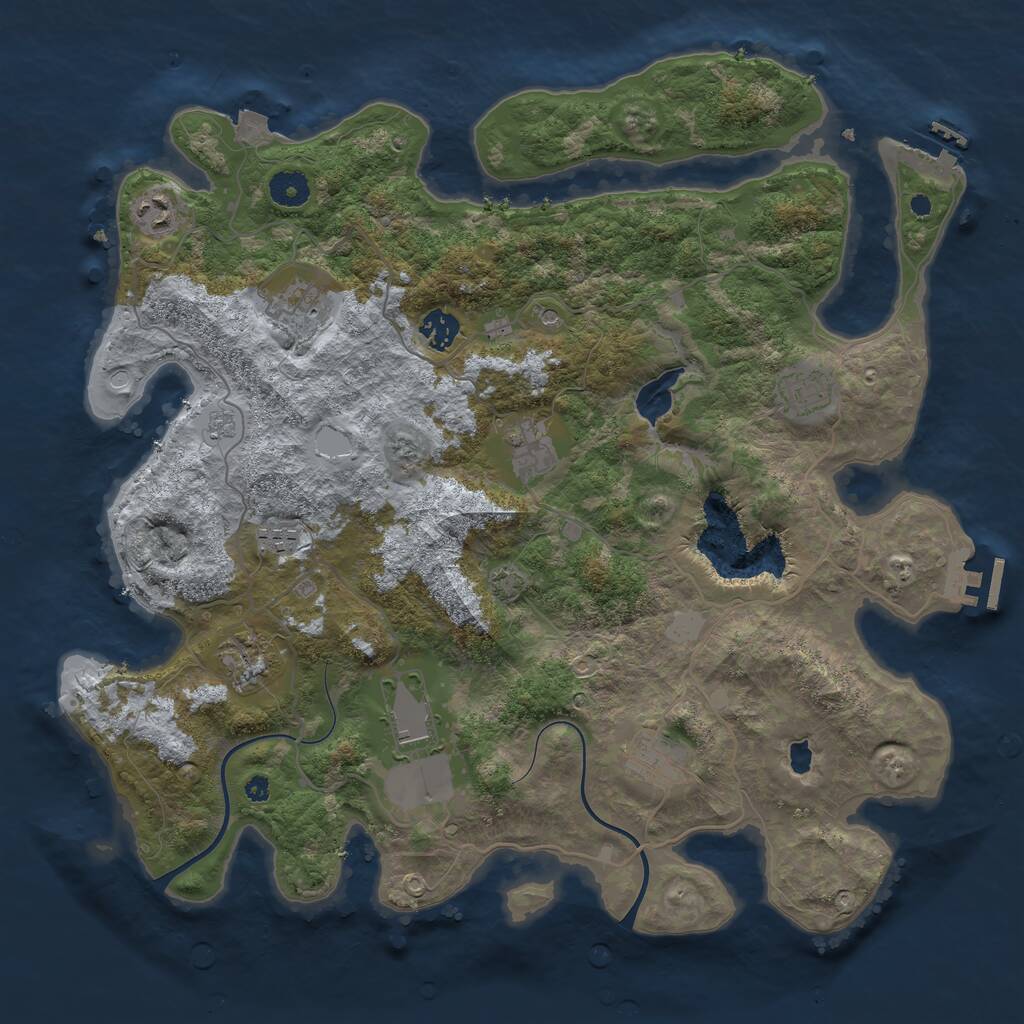 Rust Map: Procedural Map, Size: 4000, Seed: 281224, 15 Monuments