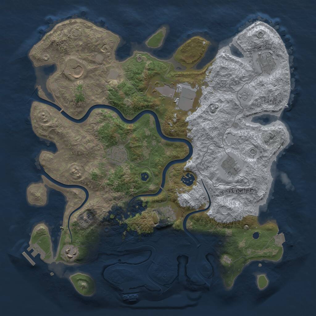 Rust Map: Procedural Map, Size: 3800, Seed: 25792, 15 Monuments