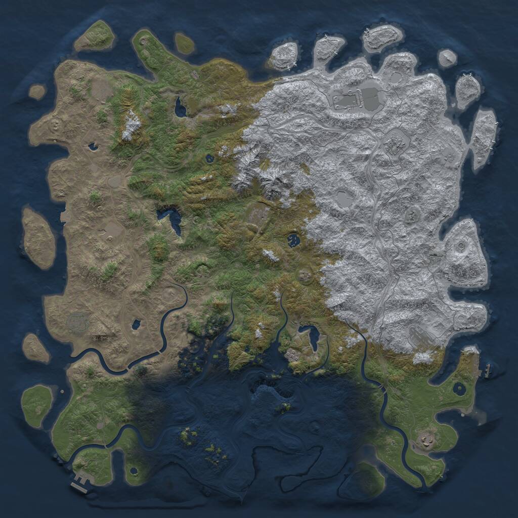 Rust Map: Procedural Map, Size: 6000, Seed: 5405648, 17 Monuments