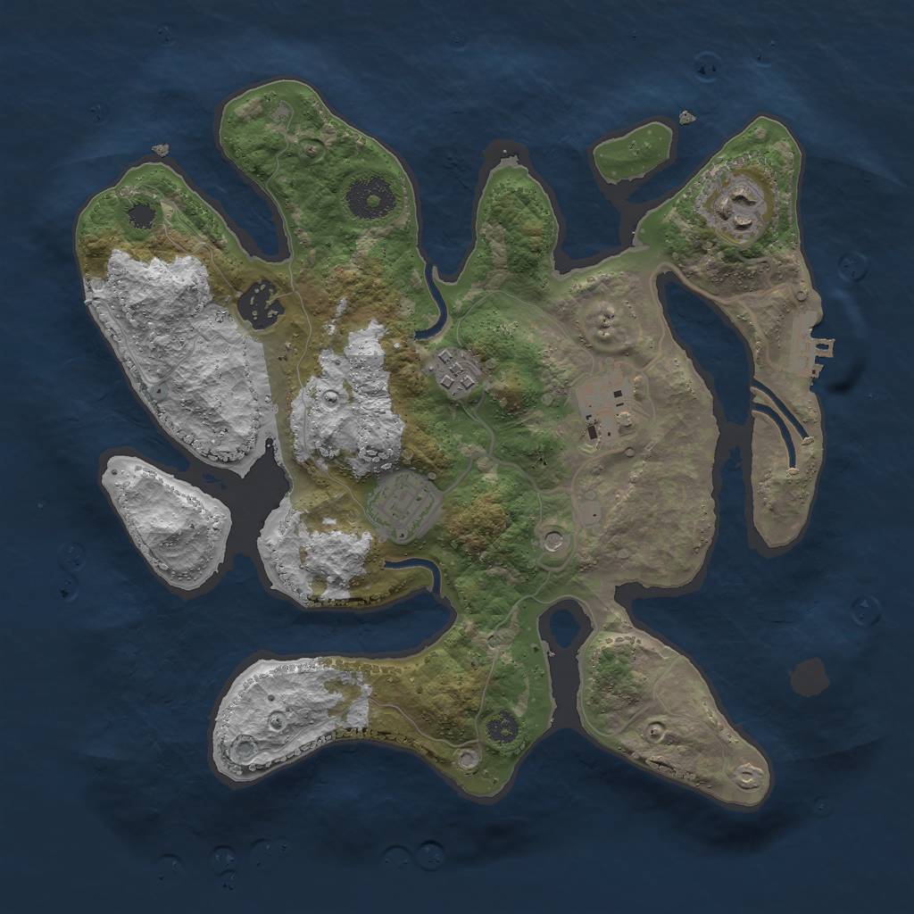 Rust Map: Procedural Map, Size: 3000, Seed: 787, 9 Monuments