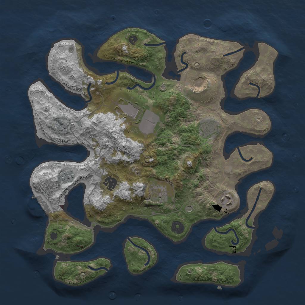 Rust Map: Procedural Map, Size: 3500, Seed: 61286, 17 Monuments