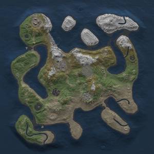 Thumbnail Rust Map: Procedural Map, Size: 3000, Seed: 10000, 9 Monuments