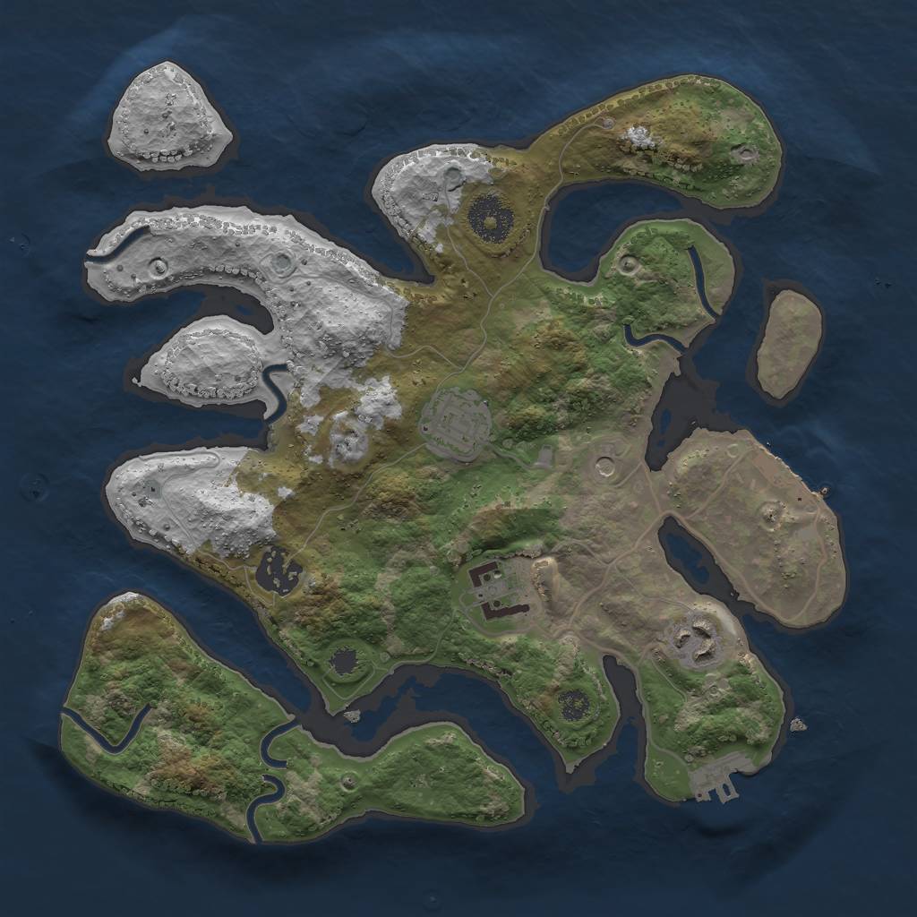 Rust Map: Procedural Map, Size: 3000, Seed: 8960, 9 Monuments