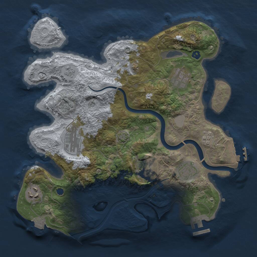 Rust Map: Procedural Map, Size: 3000, Seed: 8960, 12 Monuments