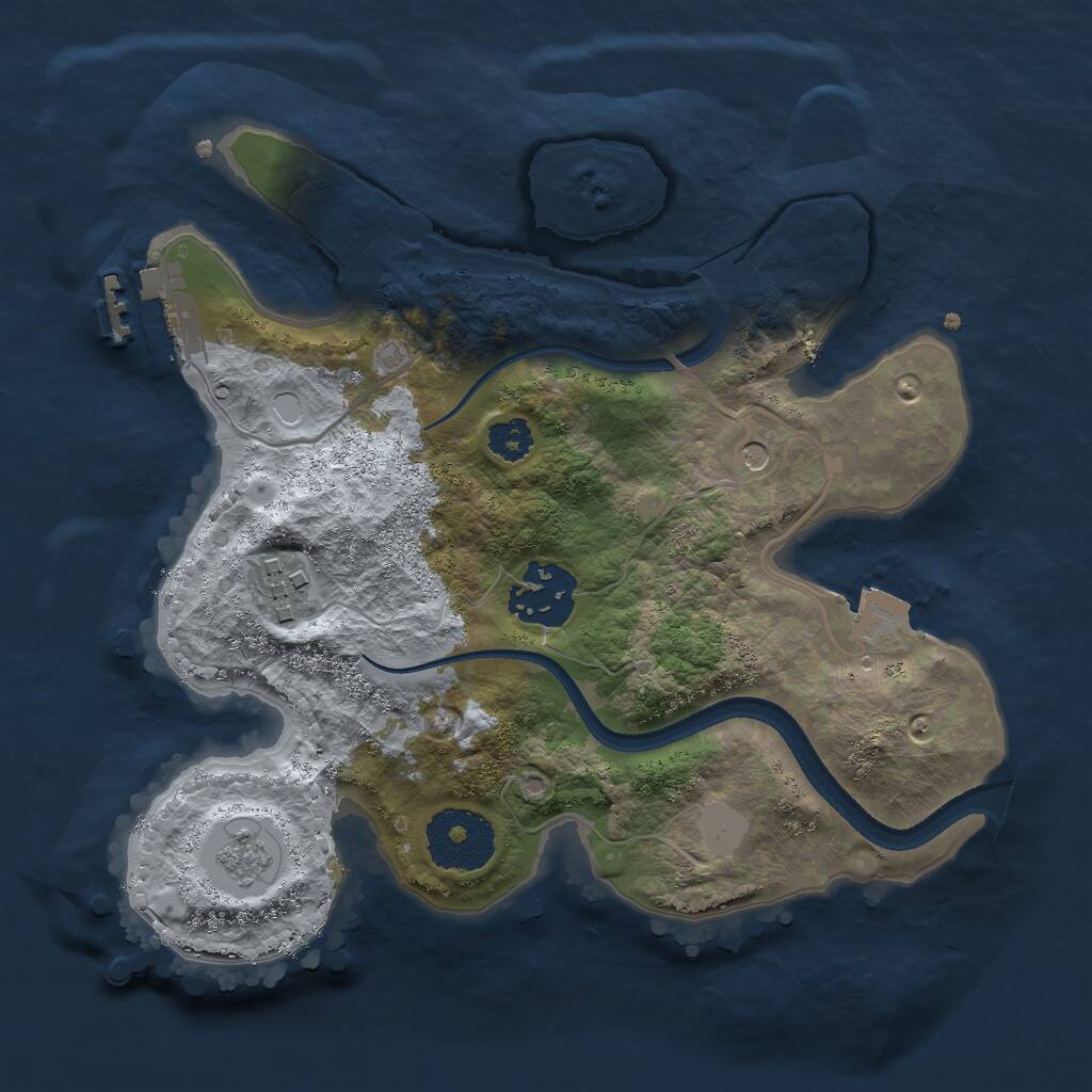 Rust Map: Procedural Map, Size: 2500, Seed: 1320337754, 6 Monuments