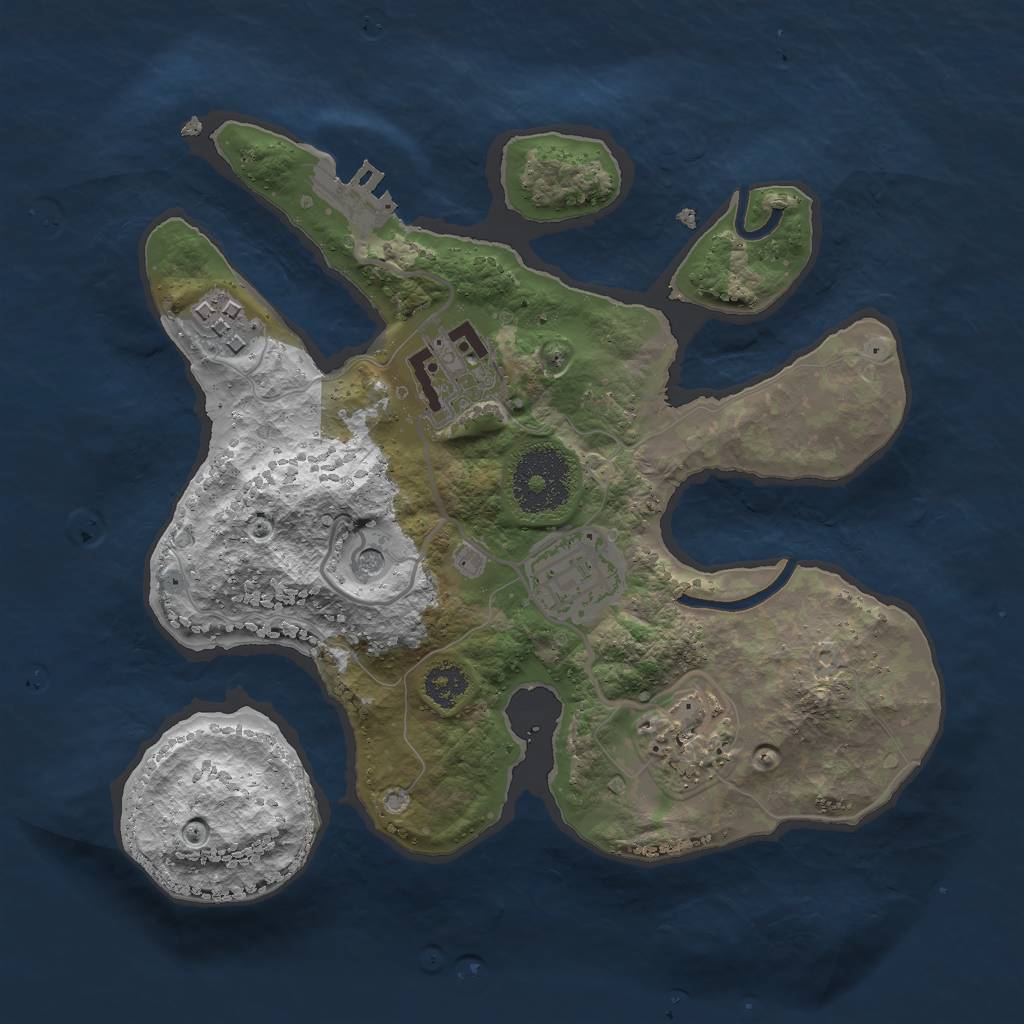 Rust Map: Procedural Map, Size: 2500, Seed: 1320337754, 8 Monuments