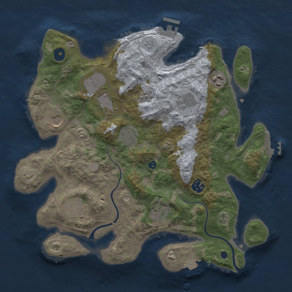 Rust Map: Procedural Map, Size: 3500, Seed: 512132, 15 Monuments