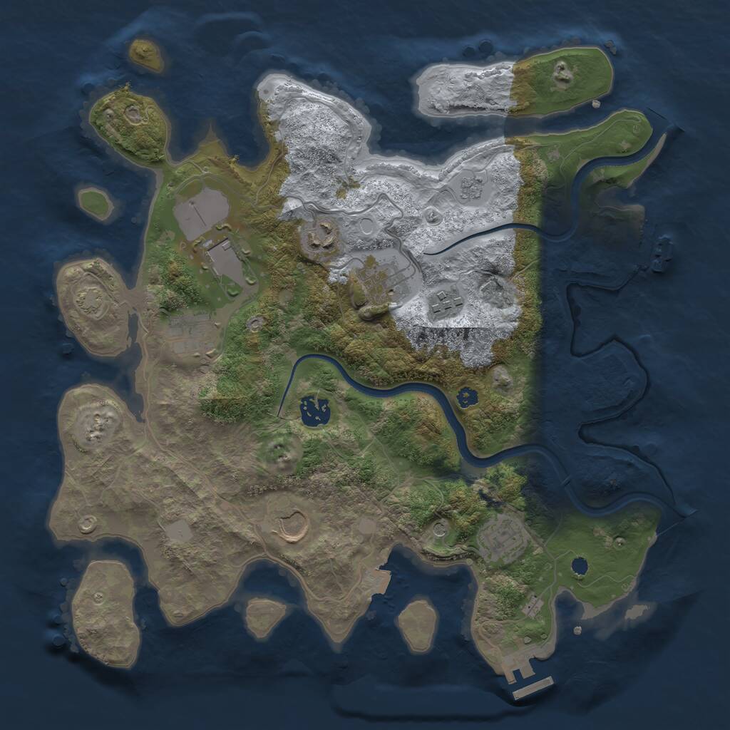 Rust Map: Procedural Map, Size: 3500, Seed: 435481259, 14 Monuments
