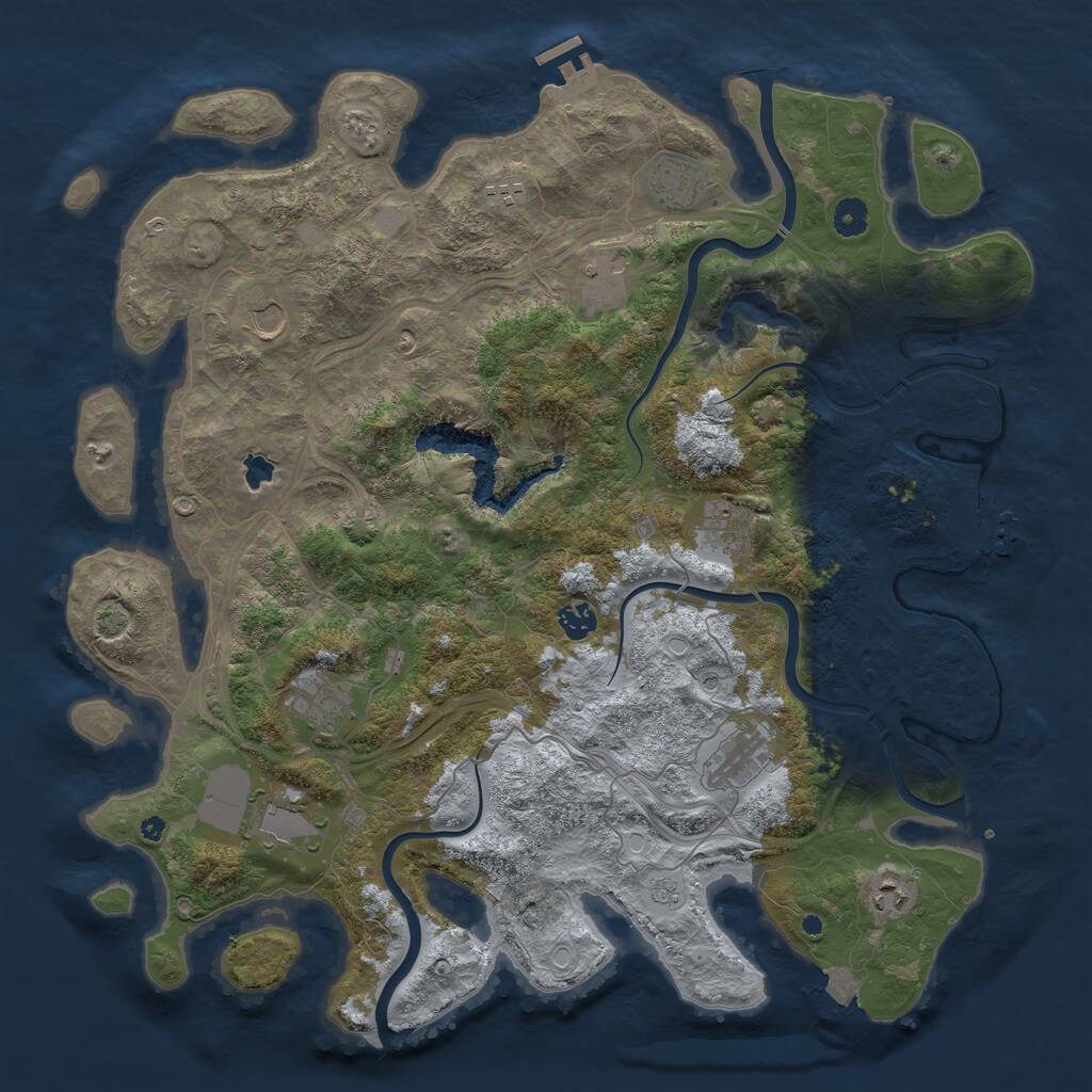 Rust Map: Procedural Map, Size: 4444, Seed: 666, 16 Monuments