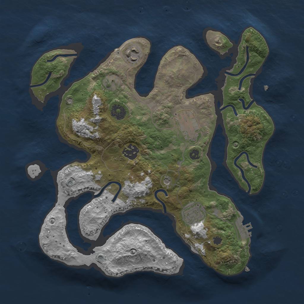 Rust Map: Procedural Map, Size: 3000, Seed: 1515691515, 8 Monuments