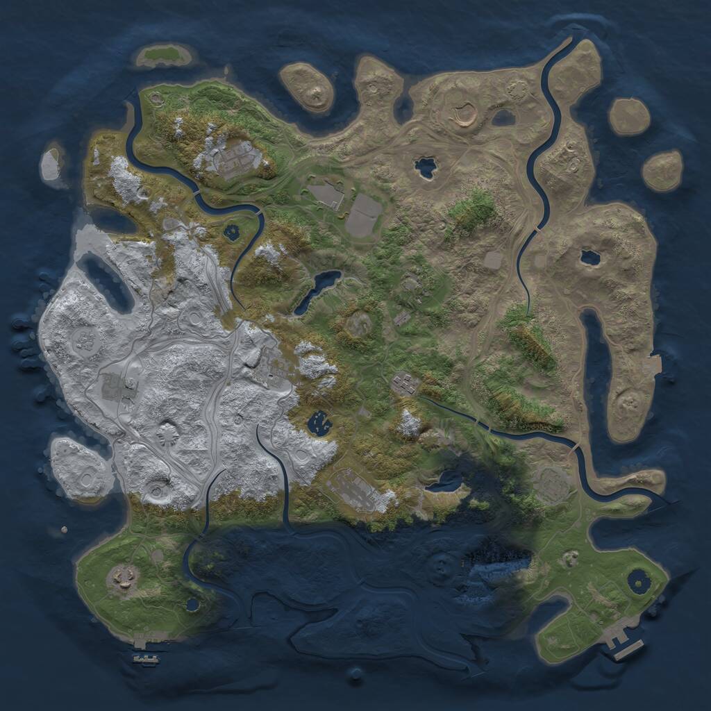 Rust Map: Procedural Map, Size: 4500, Seed: 754569, 17 Monuments