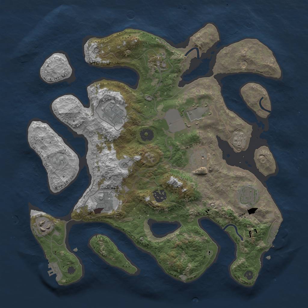 Rust Map: Procedural Map, Size: 3500, Seed: 124420, 14 Monuments