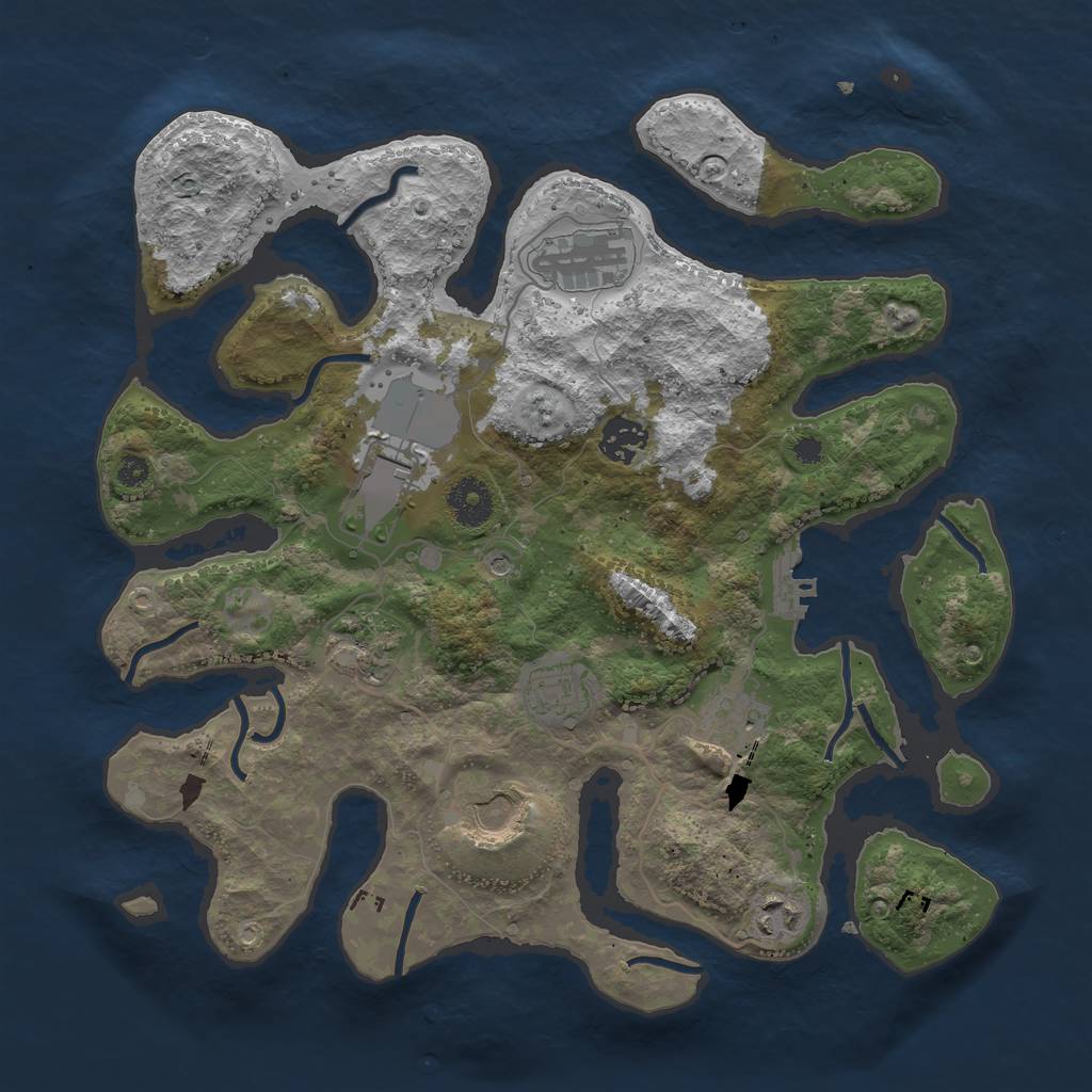 Rust Map: Procedural Map, Size: 3500, Seed: 239660, 12 Monuments