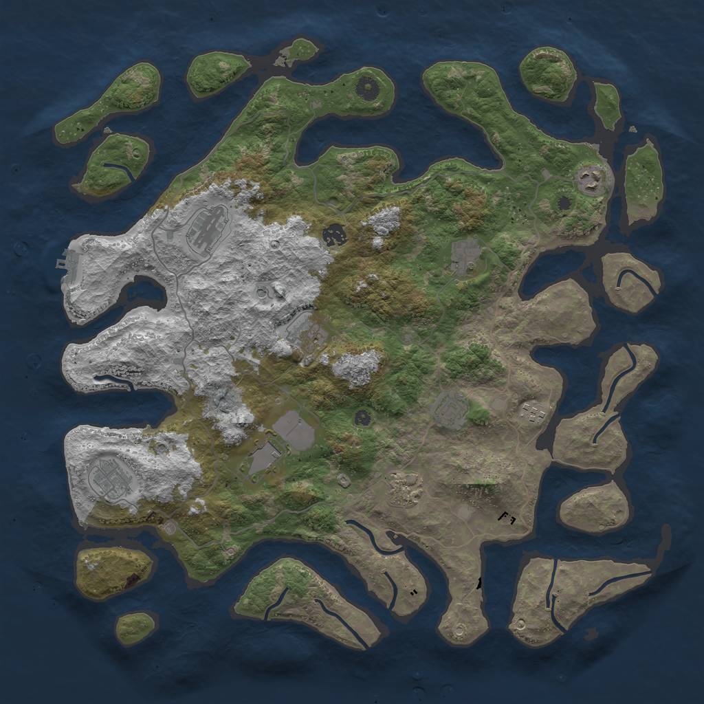 Rust Map: Procedural Map, Size: 4500, Seed: 509520, 14 Monuments