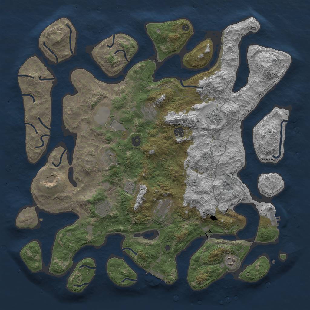Rust Map: Procedural Map, Size: 4500, Seed: 273312, 15 Monuments