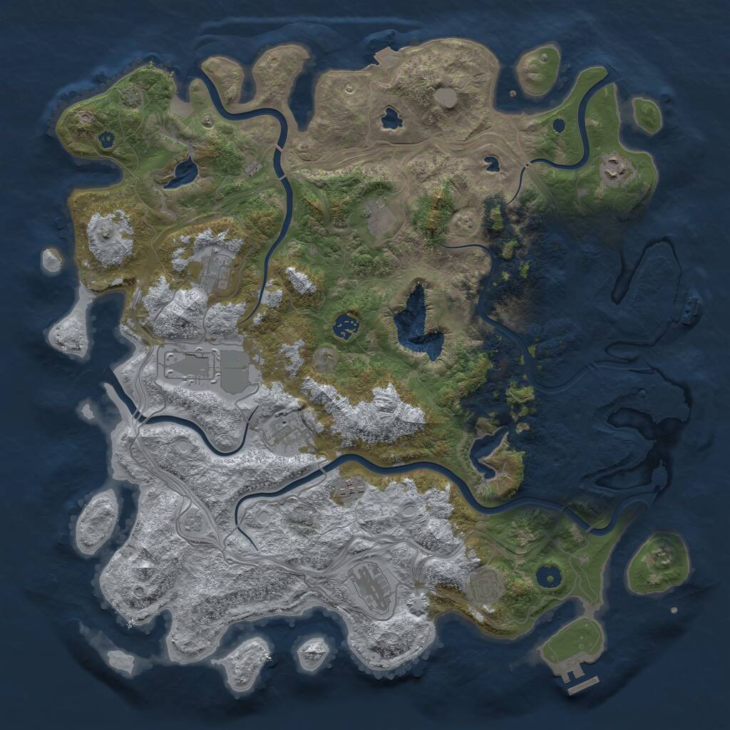 Rust Map: Procedural Map, Size: 4500, Seed: 857387, 15 Monuments