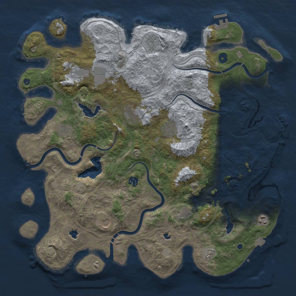 Rust Map: Procedural Map, Size: 4500, Seed: 822446898, 16 Monuments
