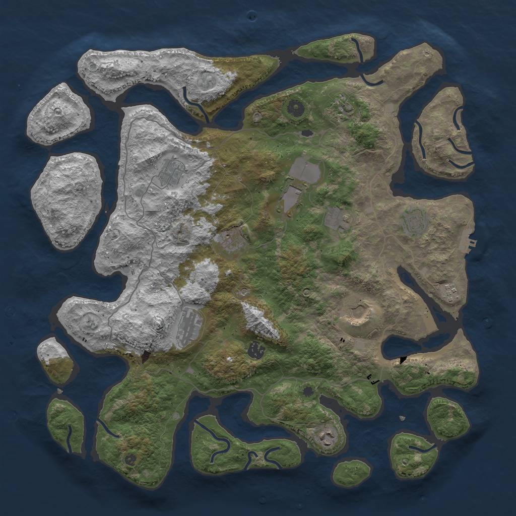 Rust Map: Procedural Map, Size: 4500, Seed: 1337697342, 15 Monuments