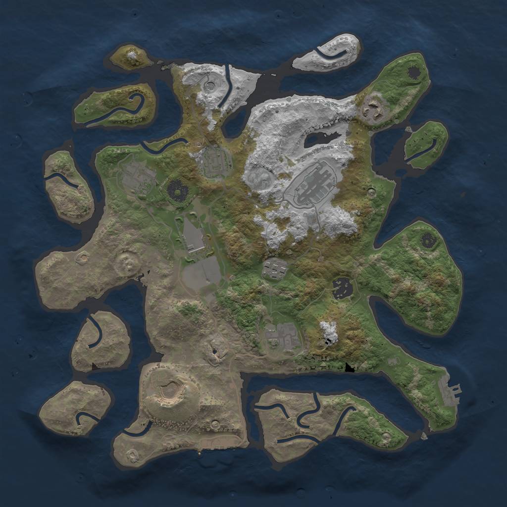 Rust Map: Procedural Map, Size: 3500, Seed: 112286, 14 Monuments