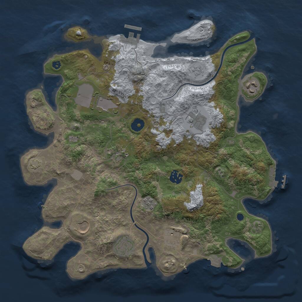 Rust Map: Procedural Map, Size: 3500, Seed: 112286, 15 Monuments