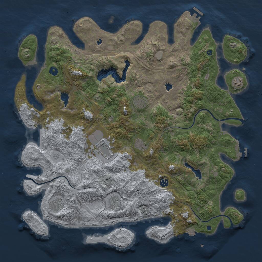 Rust Map: Procedural Map, Size: 4500, Seed: 581522, 14 Monuments