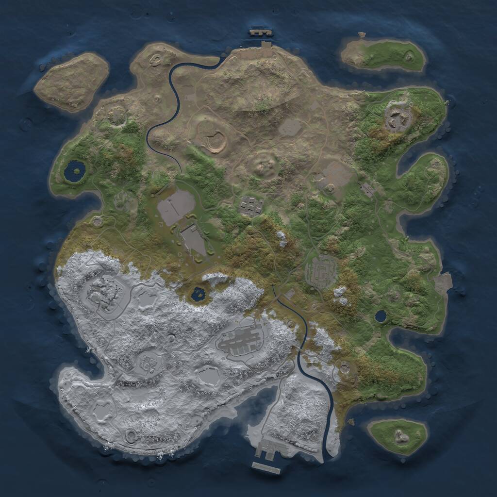 Rust Map: Procedural Map, Size: 3500, Seed: 269897, 14 Monuments