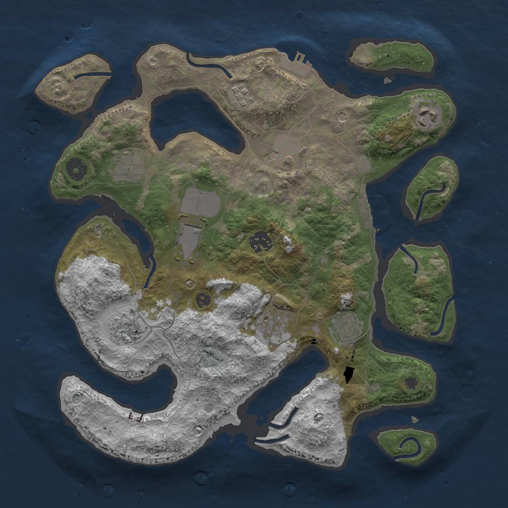 Rust Map: Procedural Map, Size: 3500, Seed: 269897, 14 Monuments