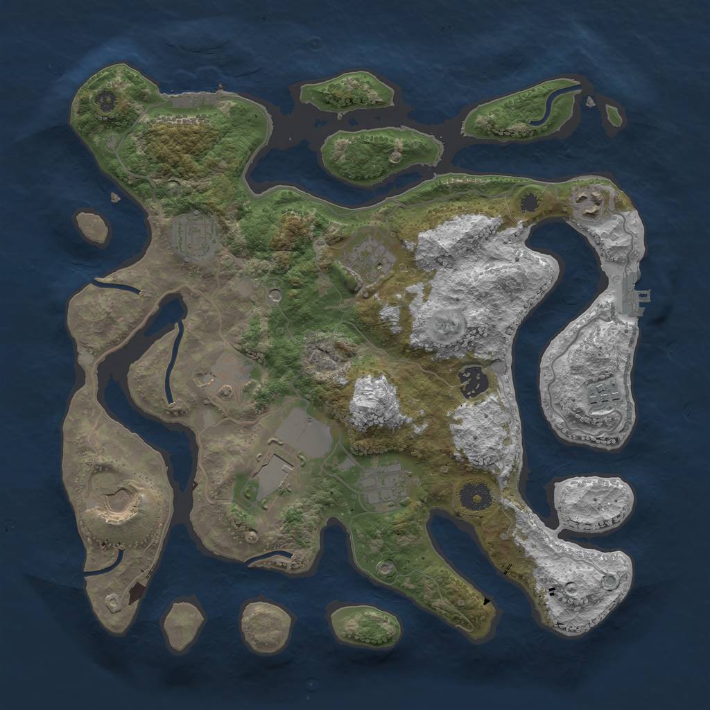 Rust Map: Procedural Map, Size: 3500, Seed: 789265, 14 Monuments