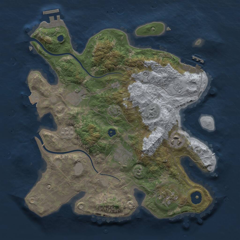 Rust Map: Procedural Map, Size: 3000, Seed: 32857442, 11 Monuments