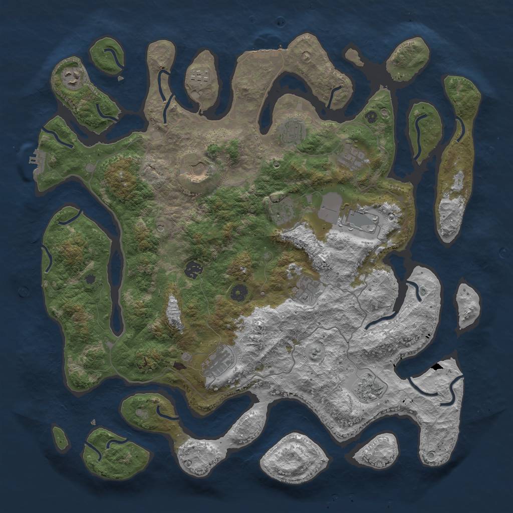 Rust Map: Procedural Map, Size: 4500, Seed: 165563, 16 Monuments
