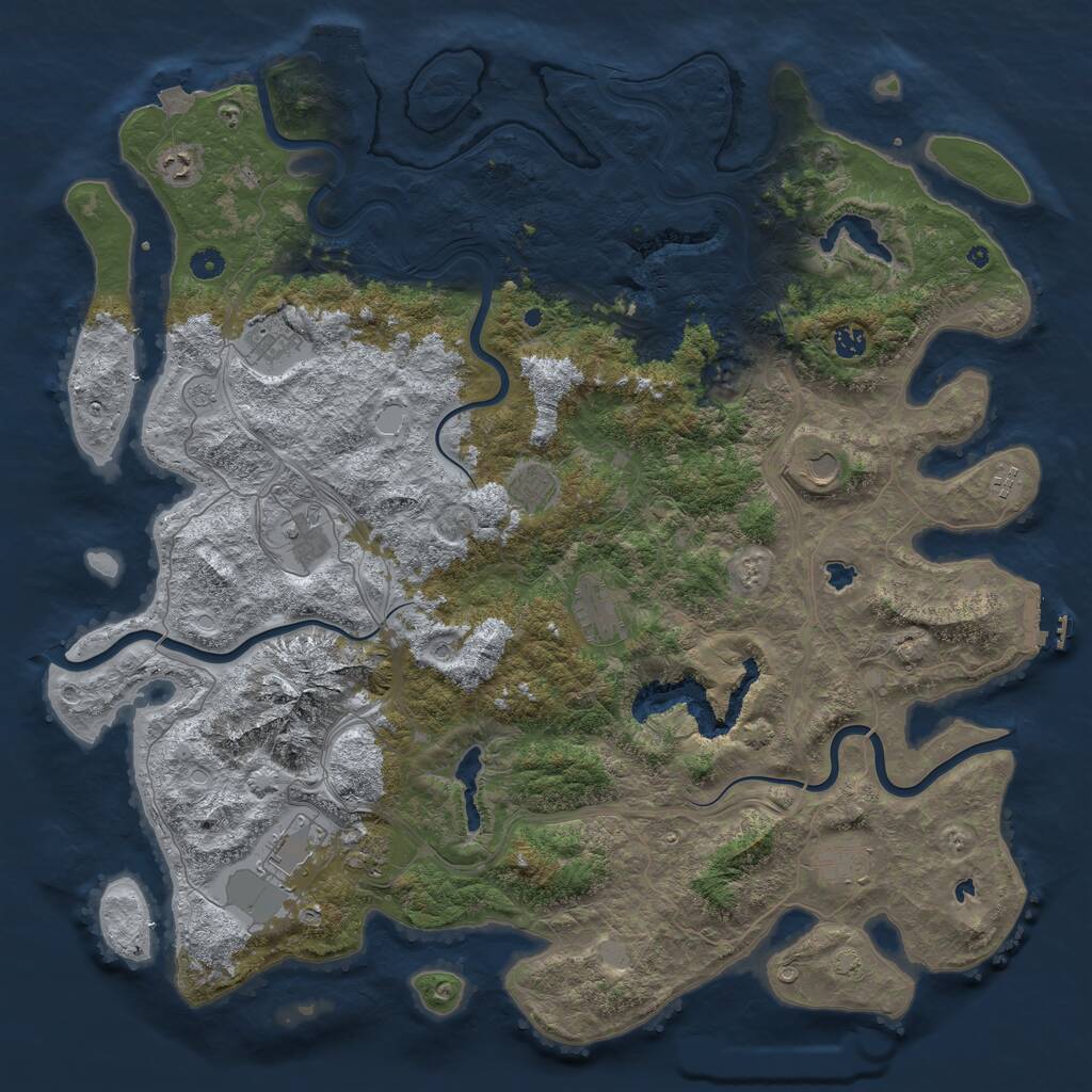Rust Map: Procedural Map, Size: 5000, Seed: 71852, 17 Monuments