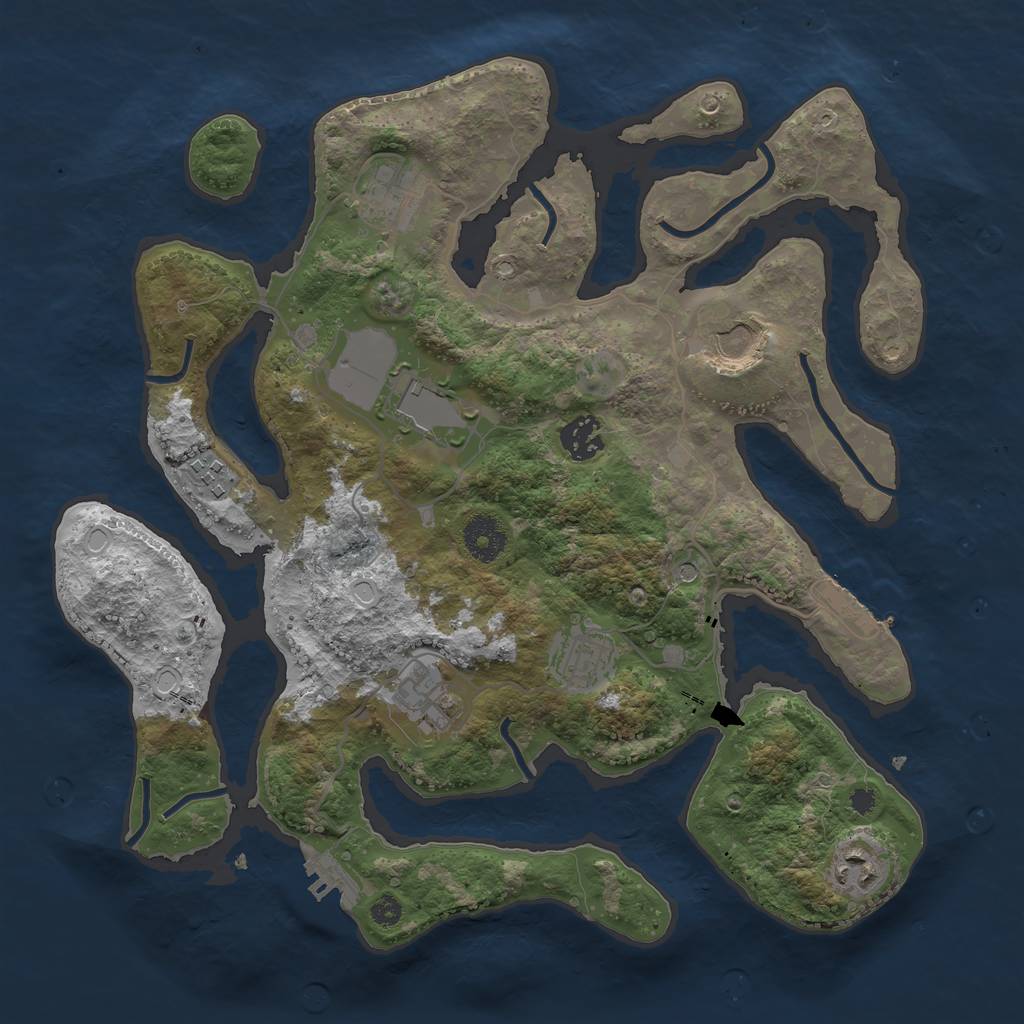 Rust Map: Procedural Map, Size: 3500, Seed: 78942321, 16 Monuments