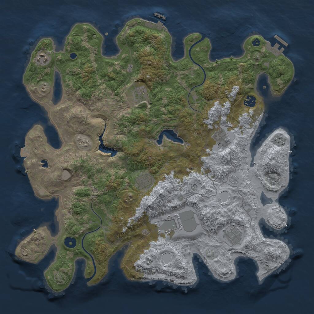 Rust Map: Procedural Map, Size: 4000, Seed: 10400, 14 Monuments