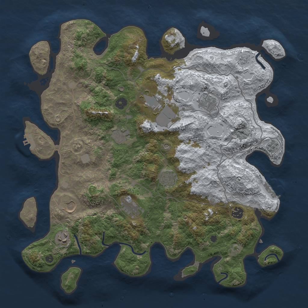 Rust Map: Procedural Map, Size: 4000, Seed: 967216, 18 Monuments