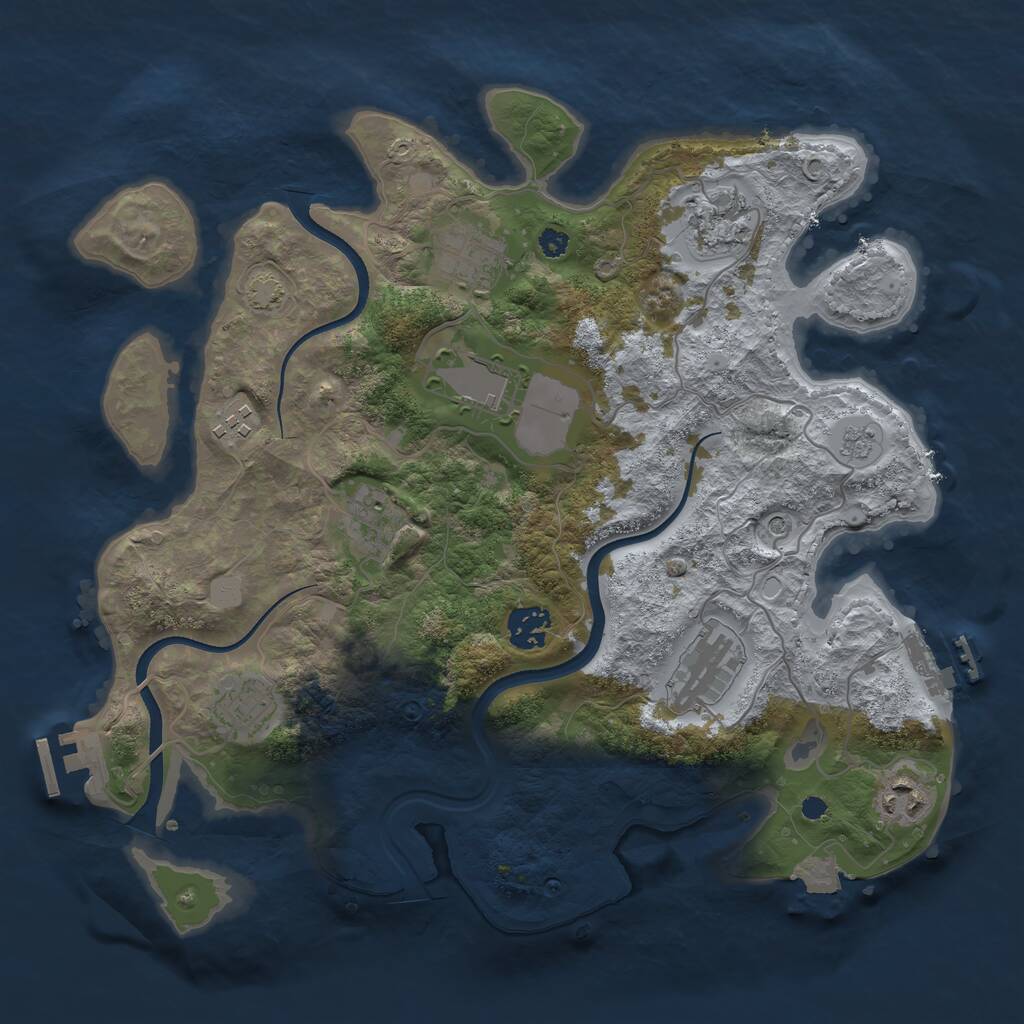 Rust Map: Procedural Map, Size: 3500, Seed: 212332261, 15 Monuments