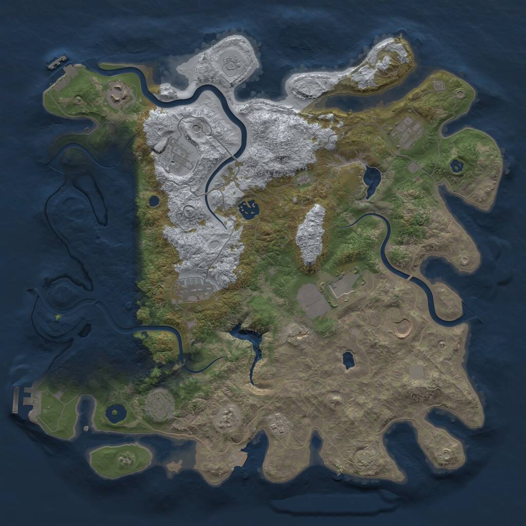 Rust Map: Procedural Map, Size: 4000, Seed: 842936, 15 Monuments