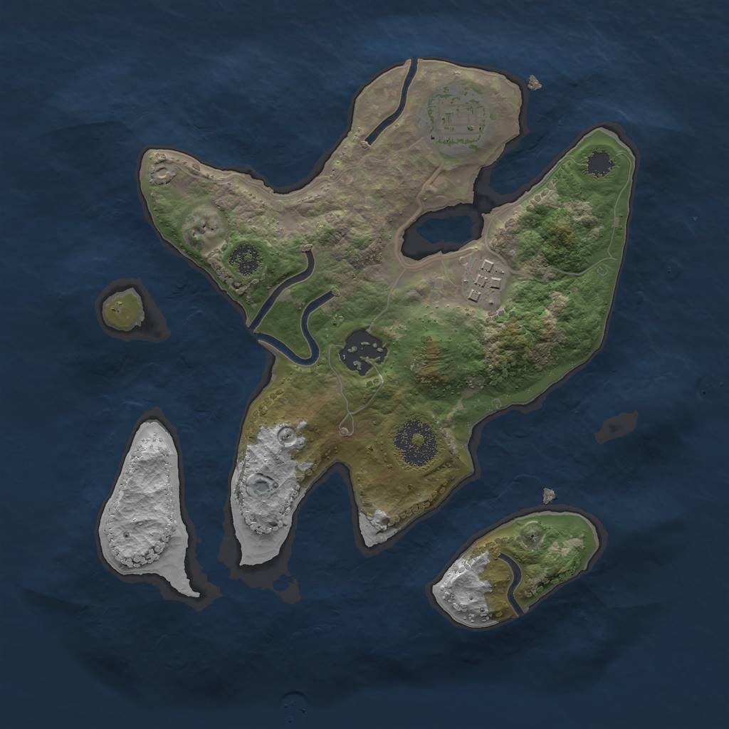 Rust Map: Procedural Map, Size: 2500, Seed: 432, 5 Monuments